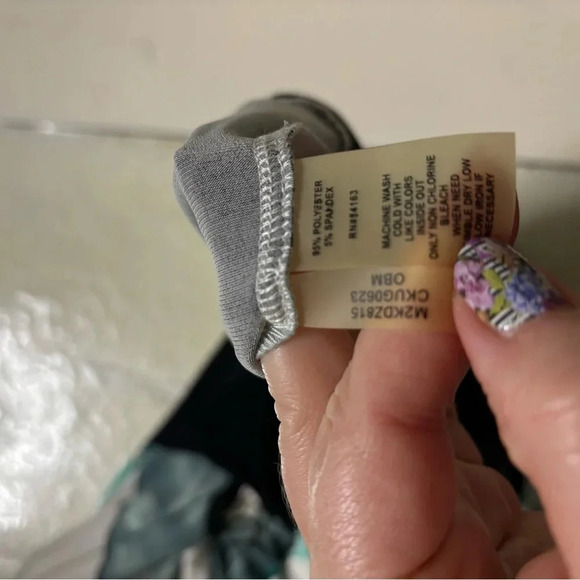 Calvin Klein Sleeveless Green Black Soft Stretch  Faux Wrap Sheath Dress Small - Picture 5 of 6